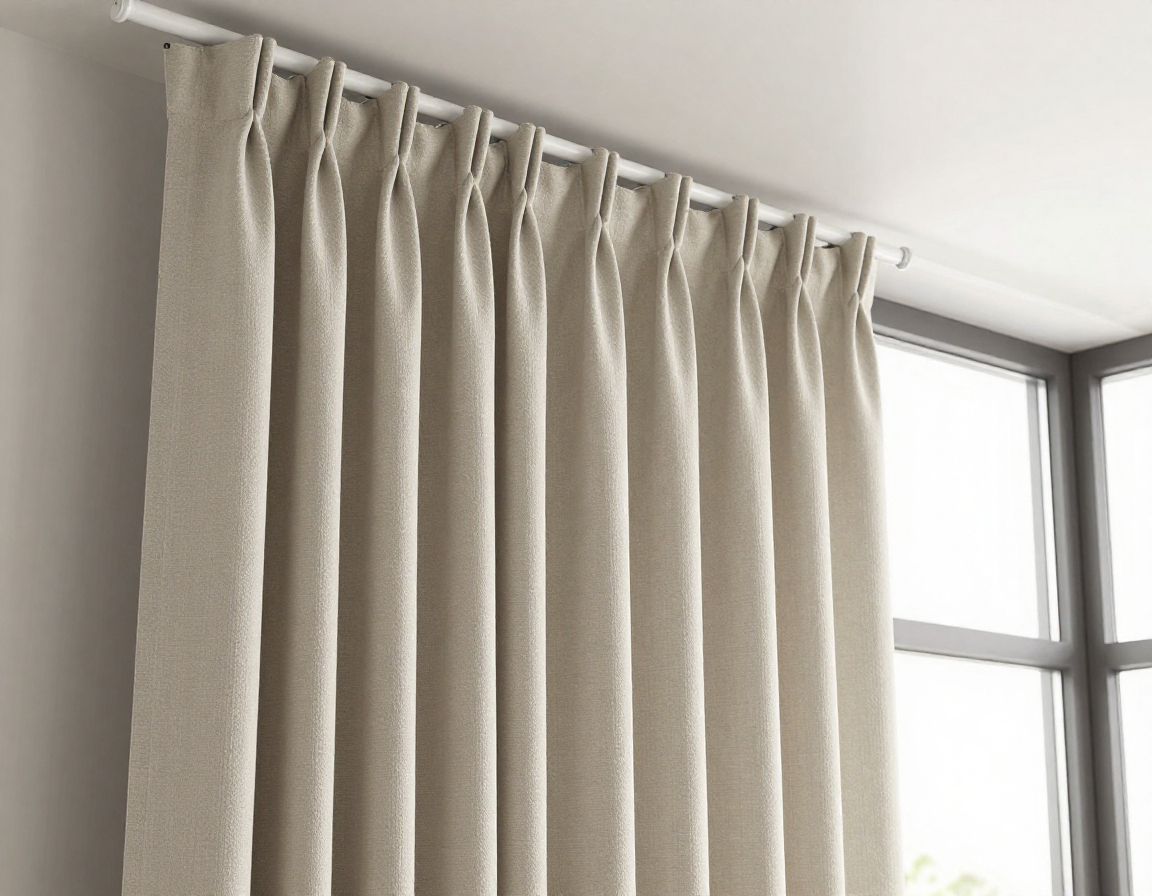 Elegant curtain installation in modern living room